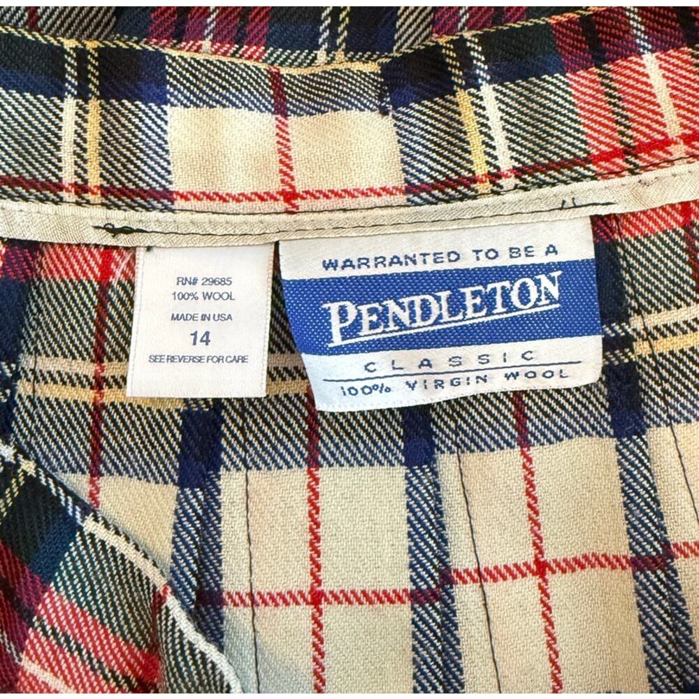 Vintage Pendleton Stewart Tartan Pleated Virgin Wool Midi Skirt USA 31 Waist - Picture 3 of 7